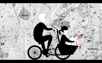 コペンハーゲンの自転車のイラスト