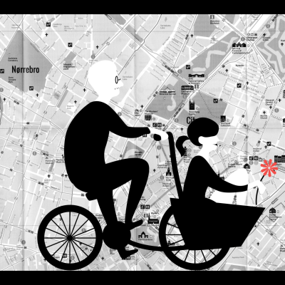 コペンハーゲンの自転車のイラスト